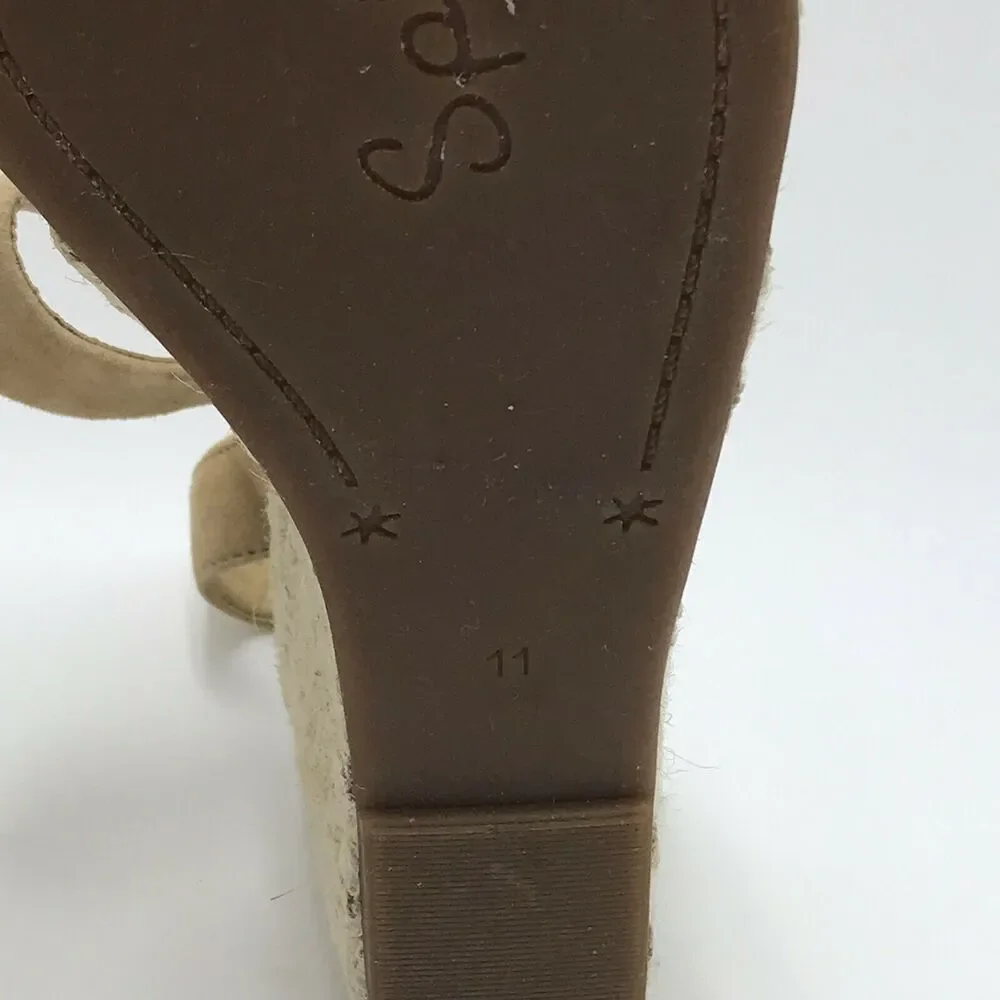 Splendid Women's 11 Fairfox Espadrilles Wedge Sandals Brown Leather Strappy